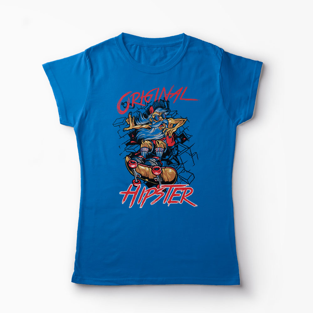 Tricou Original Hipster - Femei-Albastru Regal